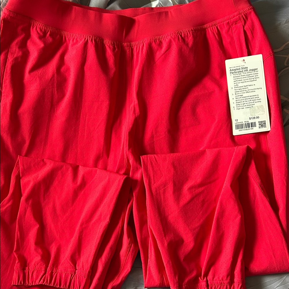 Lululemon adapted state perforao HR jogger ..Red Jogger Pants